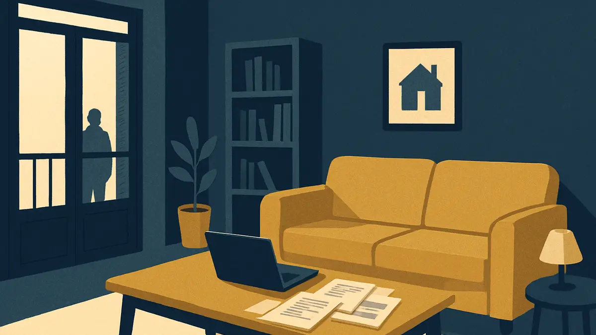 Illustration éditoriale sobre autour du crédit immobilier et du logement, sans personne identifiable